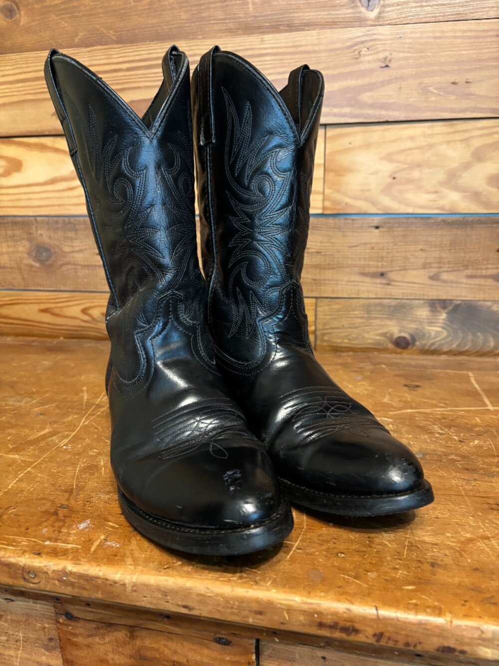 Laredo Men's Black Leather Western Boots